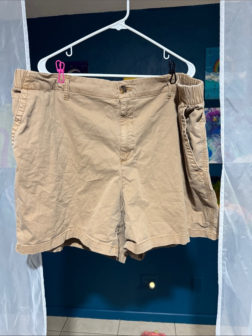 Womens Casual Khaki Cotton Shorts